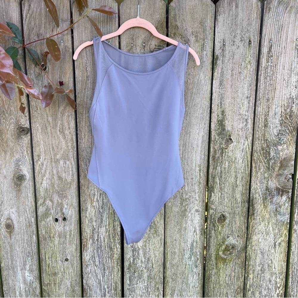 Lululemon Seek The Heat Bodysuit Lilac Stone Mesh Back Everlux Training Top | 6